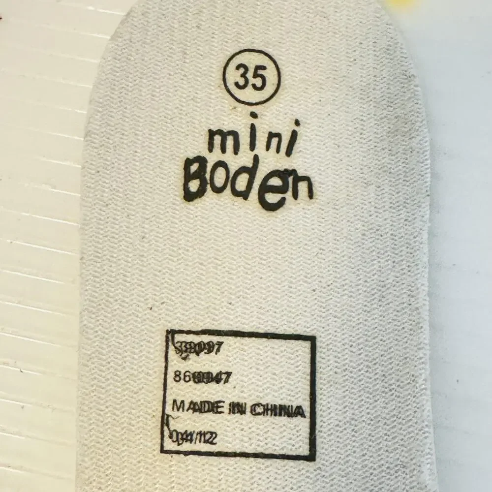Mini Boden Boots Youth Girls 3 Yellow Brown Rain Bird Print Rubber Tall